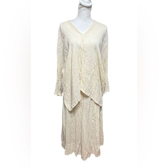 Pas de Calais Womens 2pc Linen Oversized Blouse & Maxi Skirt Set 36 - Picture 1 of 13